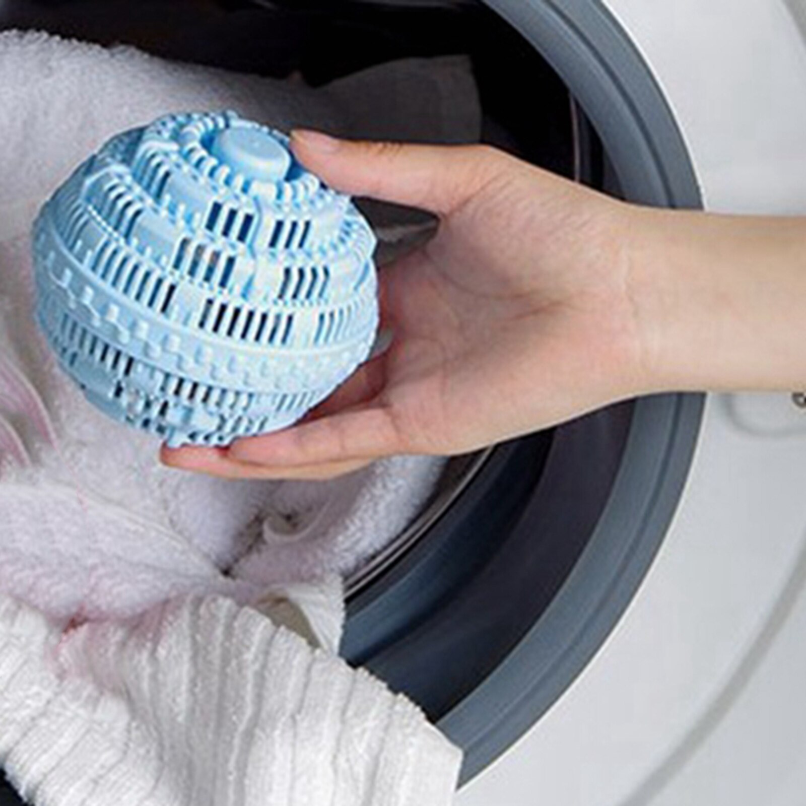 Bolas para quitar el pelo de la lavadora, Bola de lavado antibobinado, azul