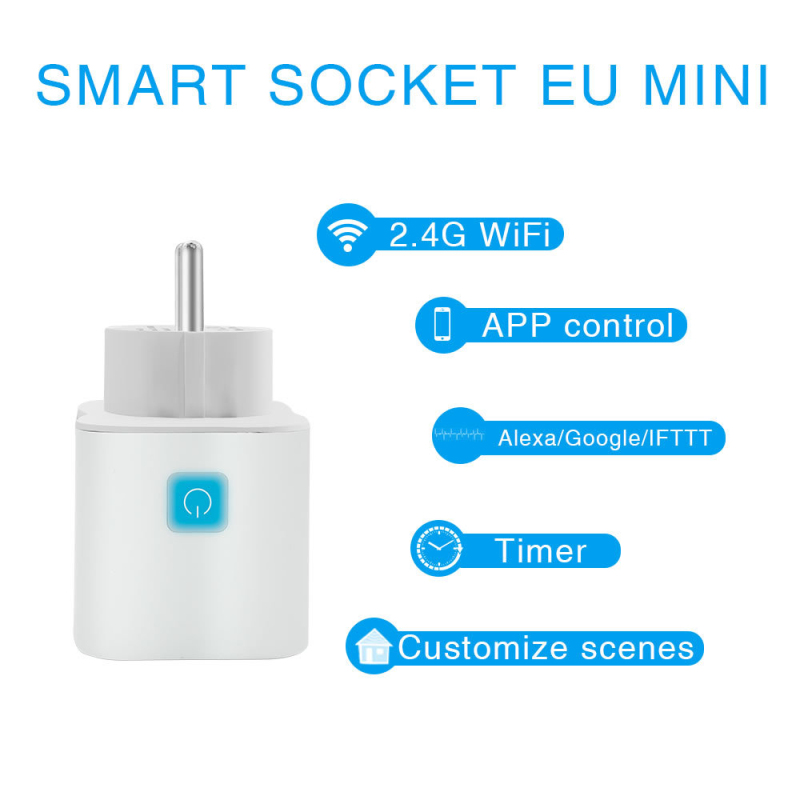 Ewelink – prise WIFI intelligente, maison, téléphone portable, contrôle de synchronisation à distance, Compatible avec Alexa Google Home EU