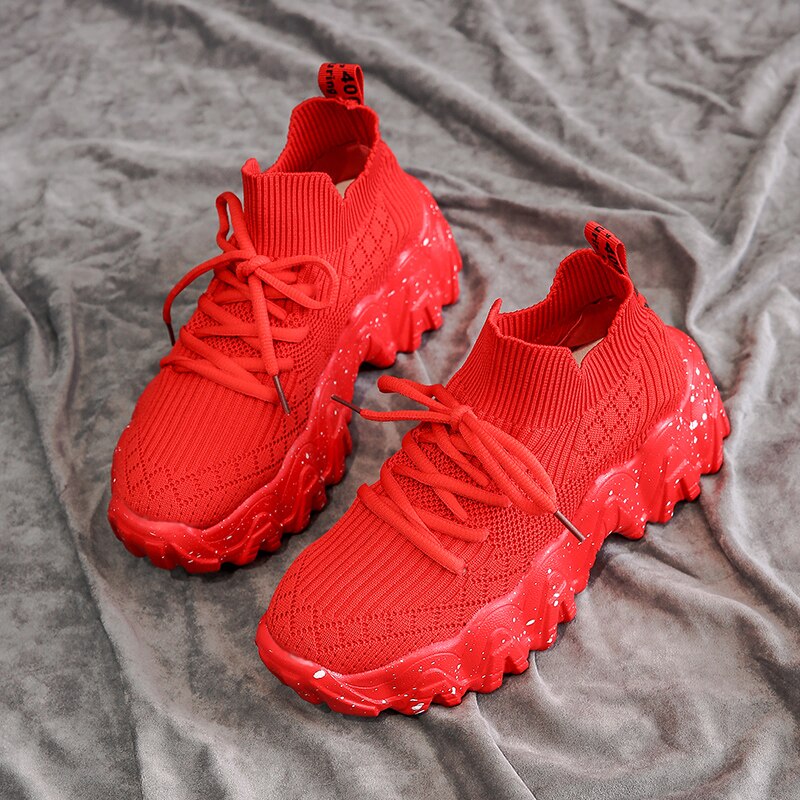 Newdiscvry åndbare kvinders platform sneakers kvinder chunky sko dame sneakers afslappet kvindefodtøj