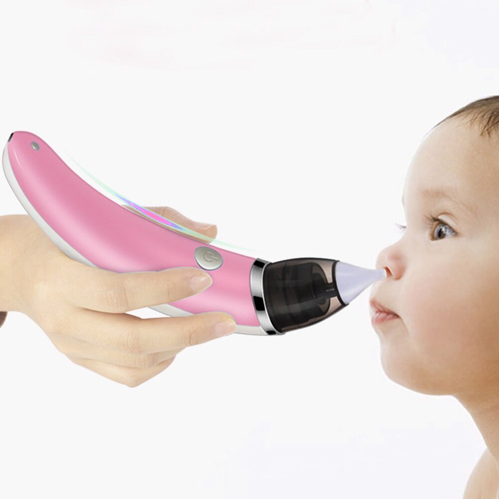 Elektrisk baby nasal aspirator næse slim støvsuger med 5 niveauer til børn spædbarn  bm88: Lyserød