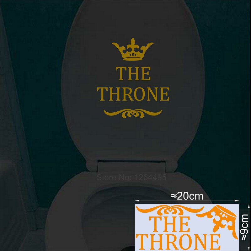 Tronen sjovt interessant toiletvægklistermærker lyser i det mørke tilbehør til dekoration af badeværelset hjemindretning lysende klistermærke: Oy