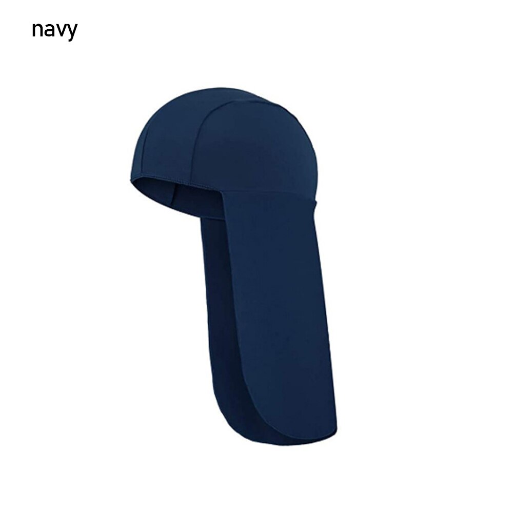 Cycling Sun Shade Cooling Cap Outdoor UV Protection Wide Brim Elastic Polyester Hard Hat Neck Protector For Fishing Hiking: navy