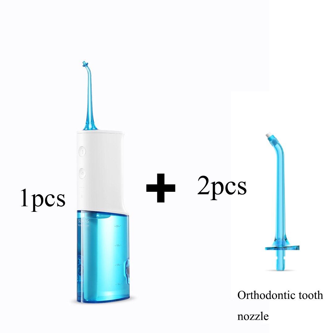 Xiaomi soocas  w3 oral irrigator bærbar vand tandtråd vandstrålerengøring tand mundstykke tandprotese renser tænder børste: Sæt 3