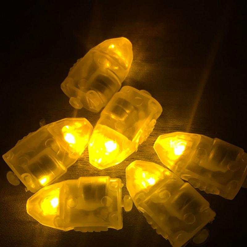 10pcs Lottery High Bright Balloon LED Flash Balloon Lamp Flash Balloon Lamp Birthday Paper Flashlight Balloon Decoration: yellow