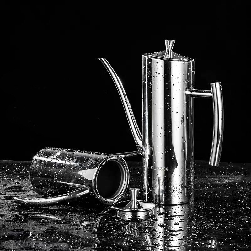 Oțel rezistent la praf, 304 recipient de ulei din oțel inoxidabil și recipient de ulei etanș , 500 ml 700 ml 1000 ml sticle de ulei de măsline, dozator de ulei de gătit