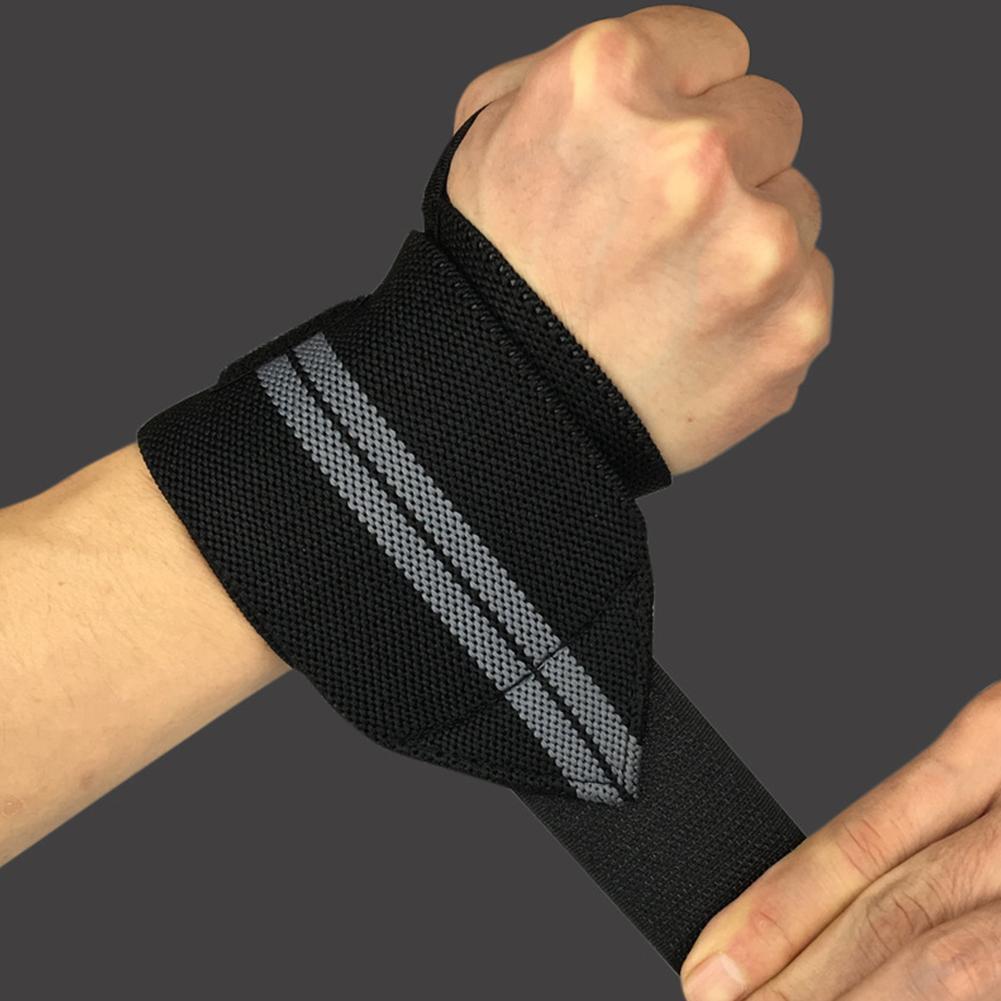 3 farben fitness gepolsterte handgelenk-daumenbandage mit riemen für krafttraining und gewichtheben, polyester-handgelenkbandage 1pc: Grau