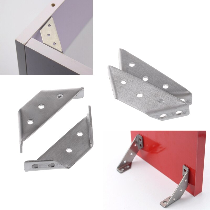 4 piezas pequeñas de apoyo de acero inoxidable ángulo recto código soporte fijo esquina Brace