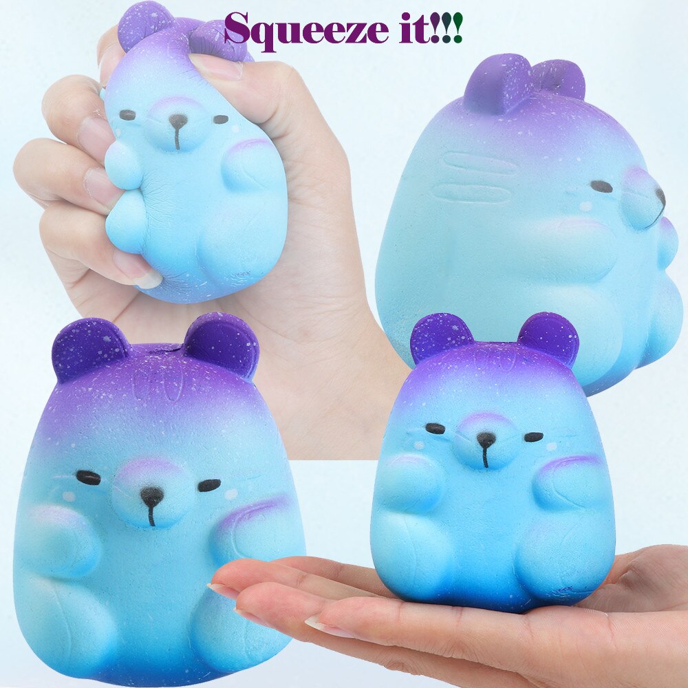 Squish antiestrés 8cm animales Squishies Galaxy Hamster Squishies Slow Rising Squeeze perfumado estrés aliviar juguetes para niños