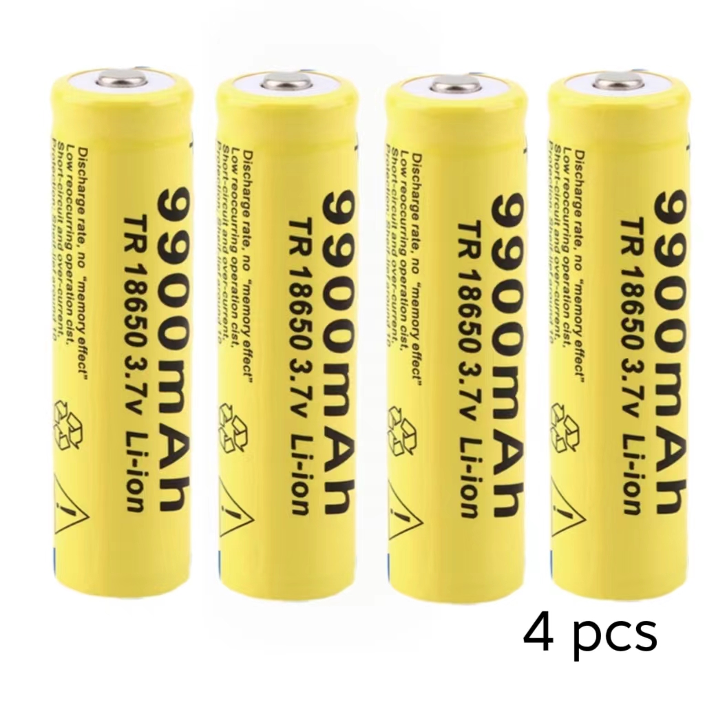 18650 3.7V 9900mAh Rechargeable Battery For Flashlight Torch headlamp Li-ion Rechargeable Battery Pack: WHITE