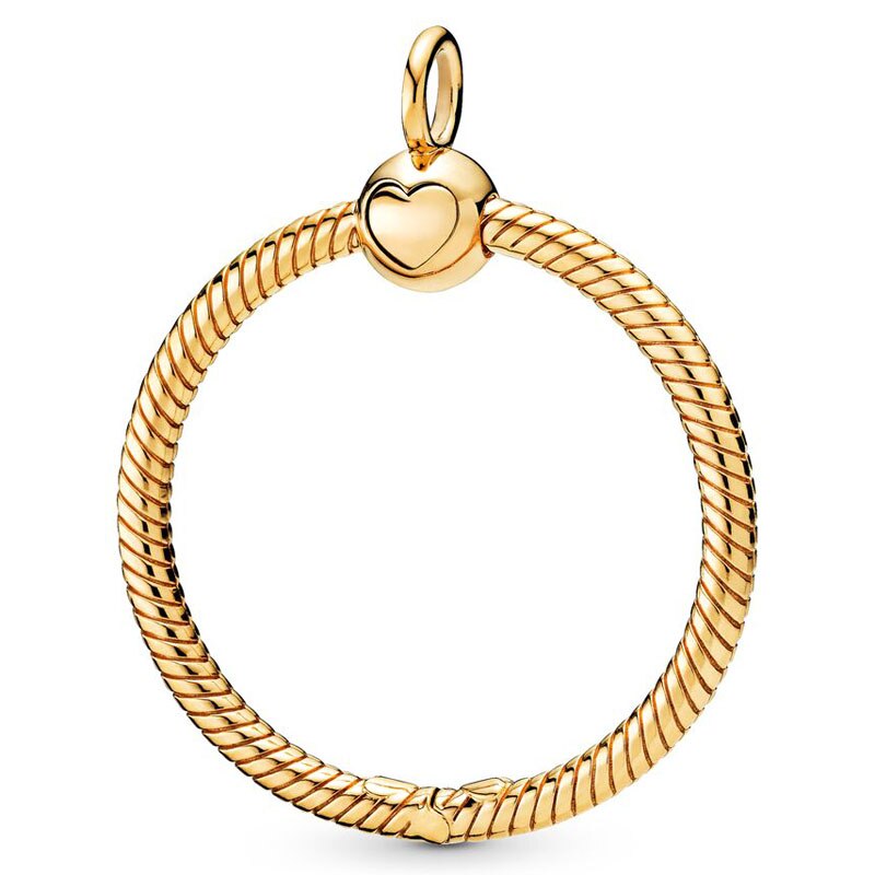 Abalorio de plata esterlina 925, accesorio con forma de corazón, pequeño, mediano, grande, corona con cuentas O colgante, compatible con pulsera Popular, joyería artesanal: 6