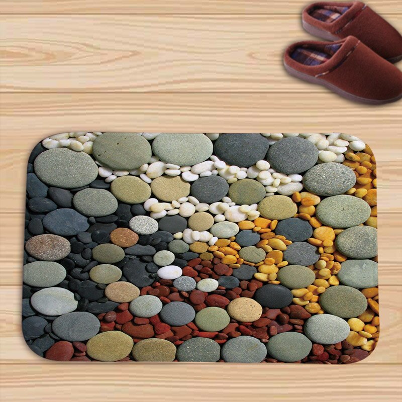 3D tapis de pierre de galets paillassons tapis de porte cuisine extérieure salon tapis de sol tapis zone imperméable couloir bienvenue tapis de sol tapis: TMD0009