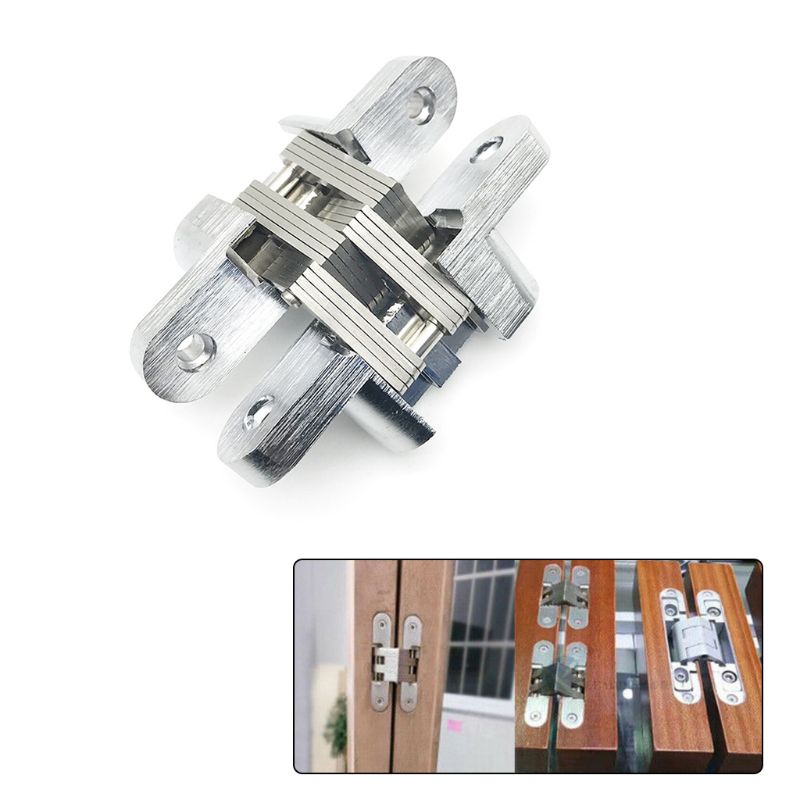 2PCS Stainless Steel Hidden Hinges Invisible Folding Door Hinge Home Hardware