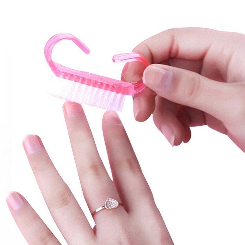 1/5/10 stk neglebørste kalvehorn børste plasthåndtag let at holde blødt fjern støv nail art værktøj