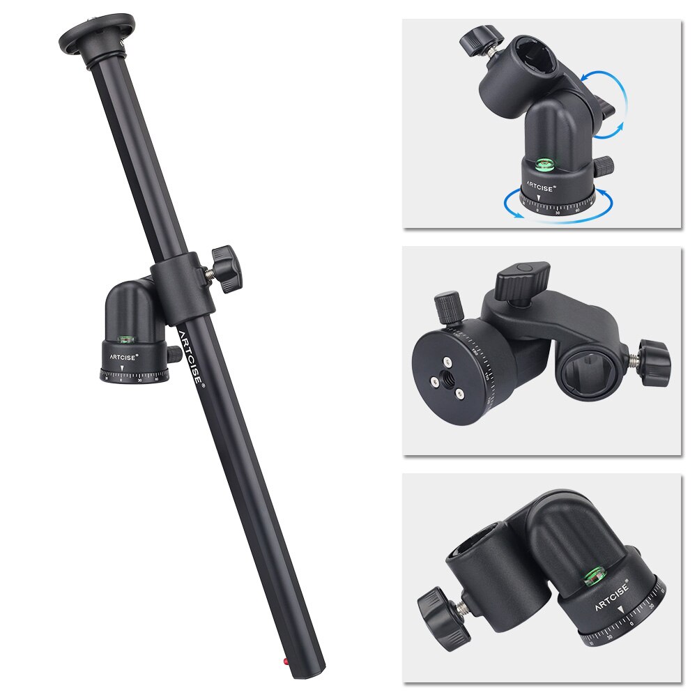 ARTCISE Horizontal Center Column Tripod Boom Cross Extension Arm Camera Mount Rotatable Multi-Angle Rod for Overhead Shooting