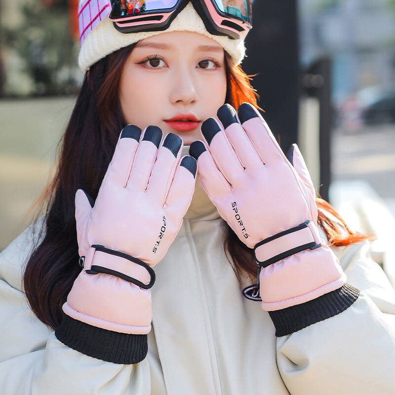 Guanti e guanti da sci da uomo invernali riscaldati in pelle da motociclista impermeabili termici riscaldati in pelle da donna accessori da sci