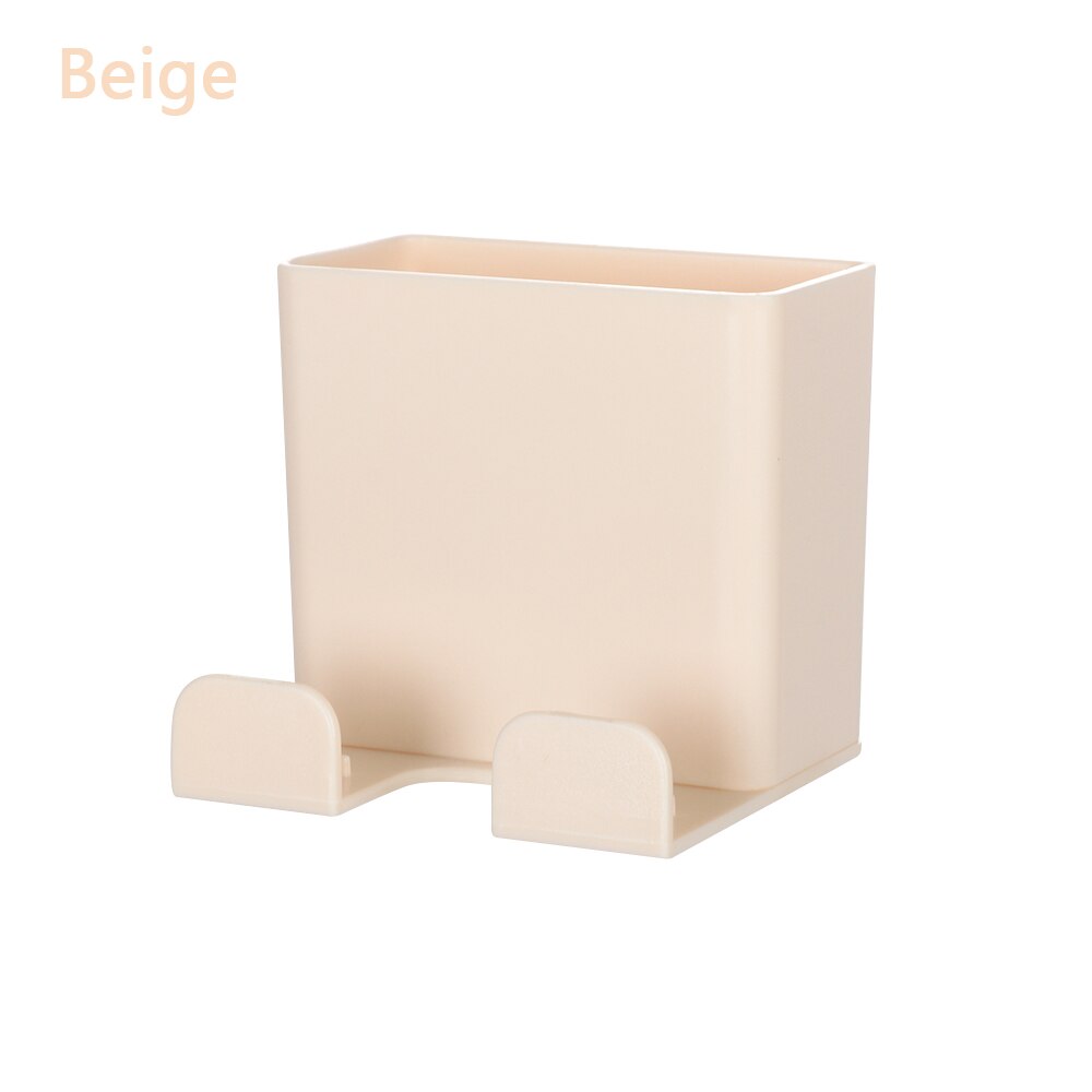 1PC Paste Style Mobile Phone Charging Holder Bracket For IPhone Keyring Wall Mount Stand Universal Practical Wall Storage Shelf: type 4 beige