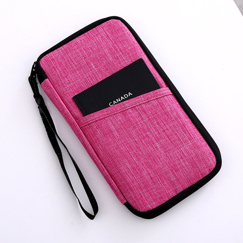 Multi-function Travel Passport Storage Bag Waterproof Portable Card Package EDF88: rose