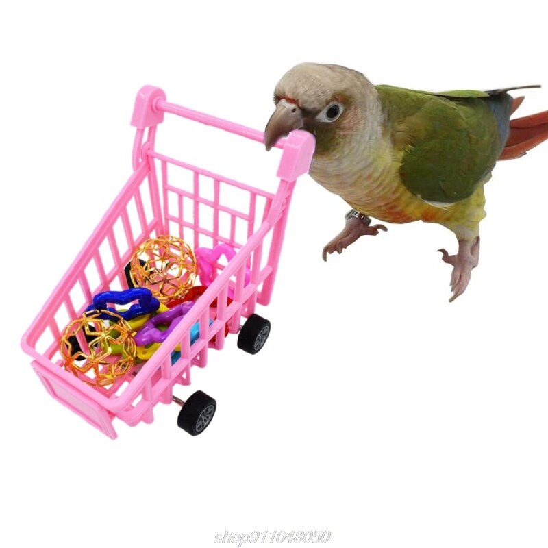 Parrot Bird Puzzle Training Toys Set Mini Plastic Shopping Cart Balls Five-pointed Star Circles Parakeets F09 21