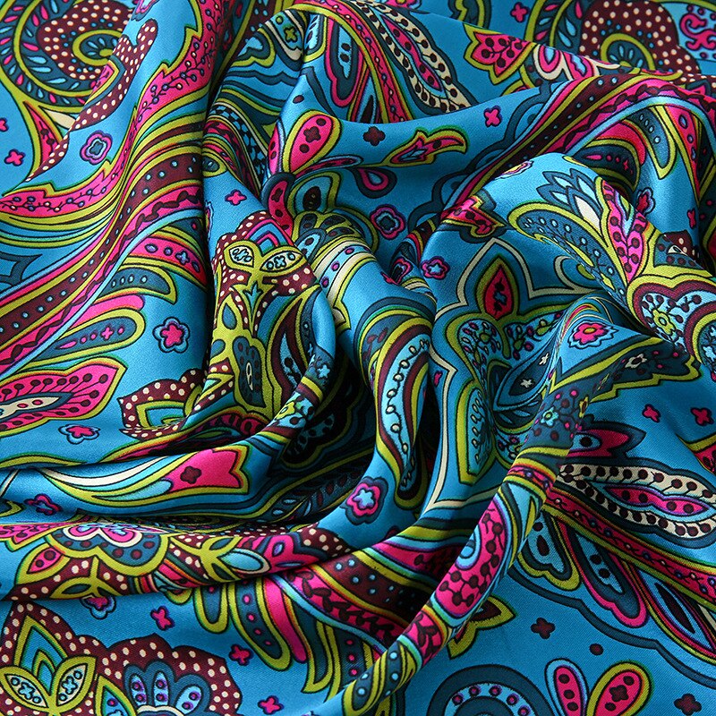 Paisley print sjaals en omslagdoeken dames haarsjaal halsdoek zijden satijnen hijab sjaals dames 90*90cm bandana hoofddoeken