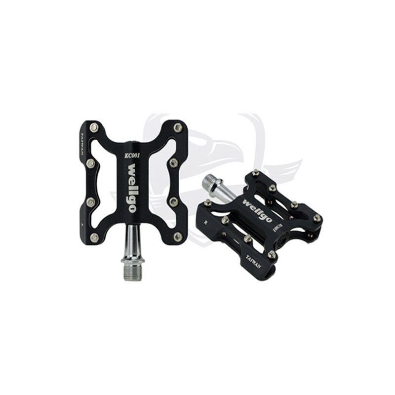 Wellgo-pedales de bicicleta KC001, de aleación de aluminio, con tacos: Black