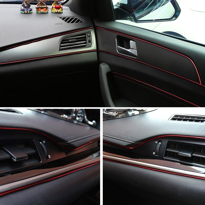 5M Rode Auto Interieur Moulding Versieringen Lijn Strips Auto Styling Deur Dashboard Luchtuitlaat Decoratieve Sticker Auto Accessoires