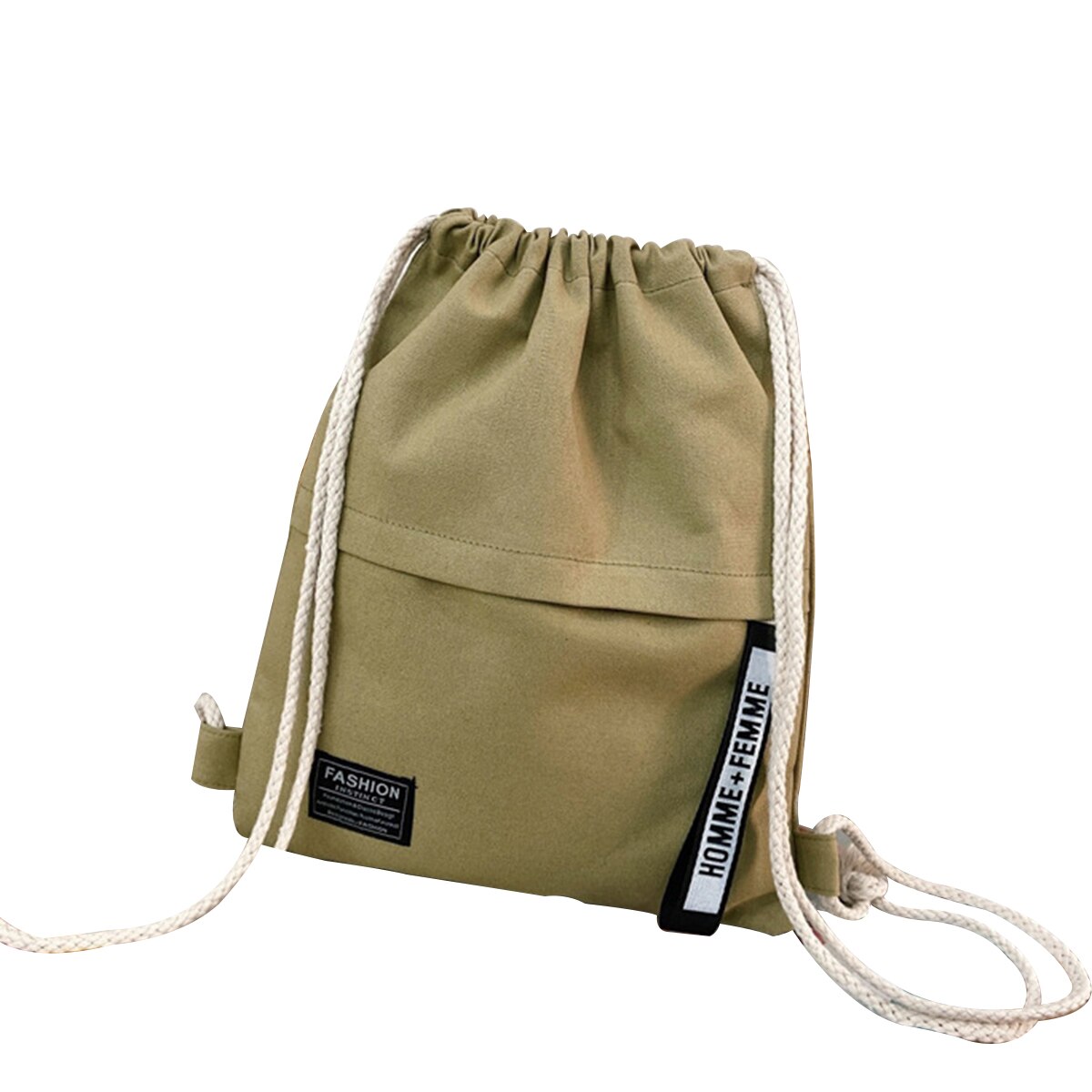 Vrouwen Schoudertassen Koreaanse Stijl Effen Kleur Brief Patroon Trekkoord Portemonnee Verstelbare Band Mode Outdoor Rugzakken: green