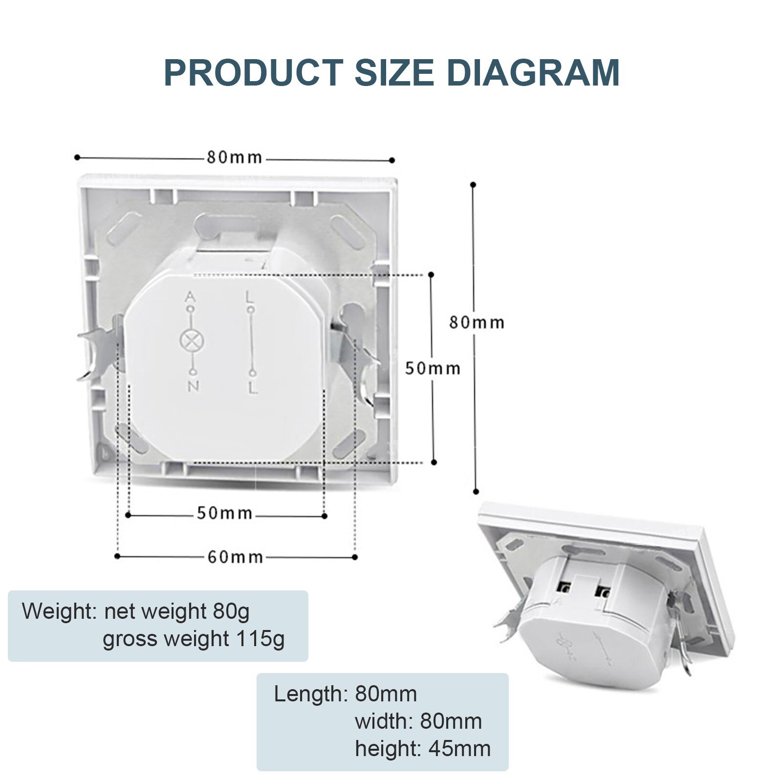 40# Human Body Induction Light Control Adjustable Photosensitive Delay Switch Panel Smart Controller Motion Sensor Switc
