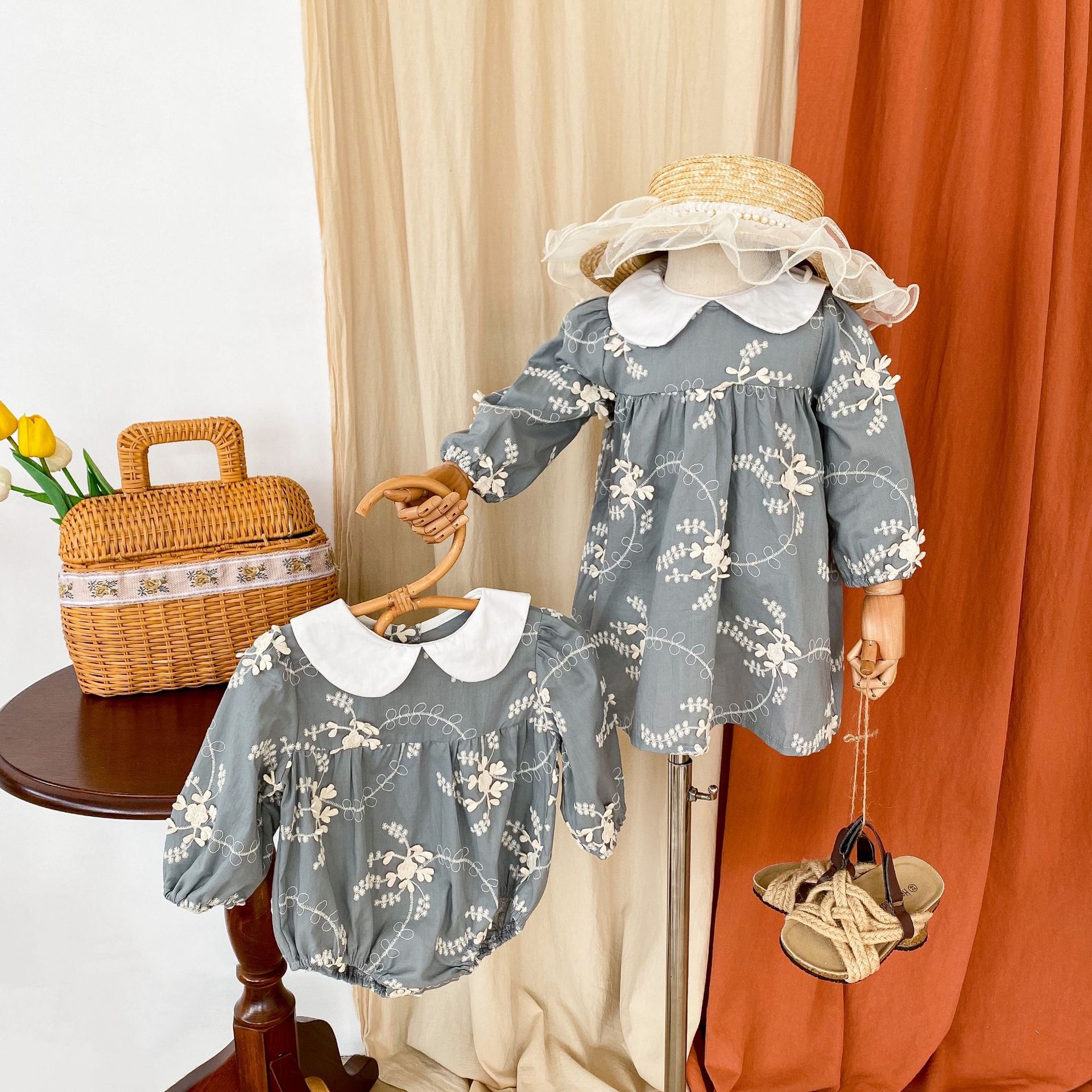 1475B 2022 Lente Baby Meisje Kleding Zus Kleding – Grandado - Main Image