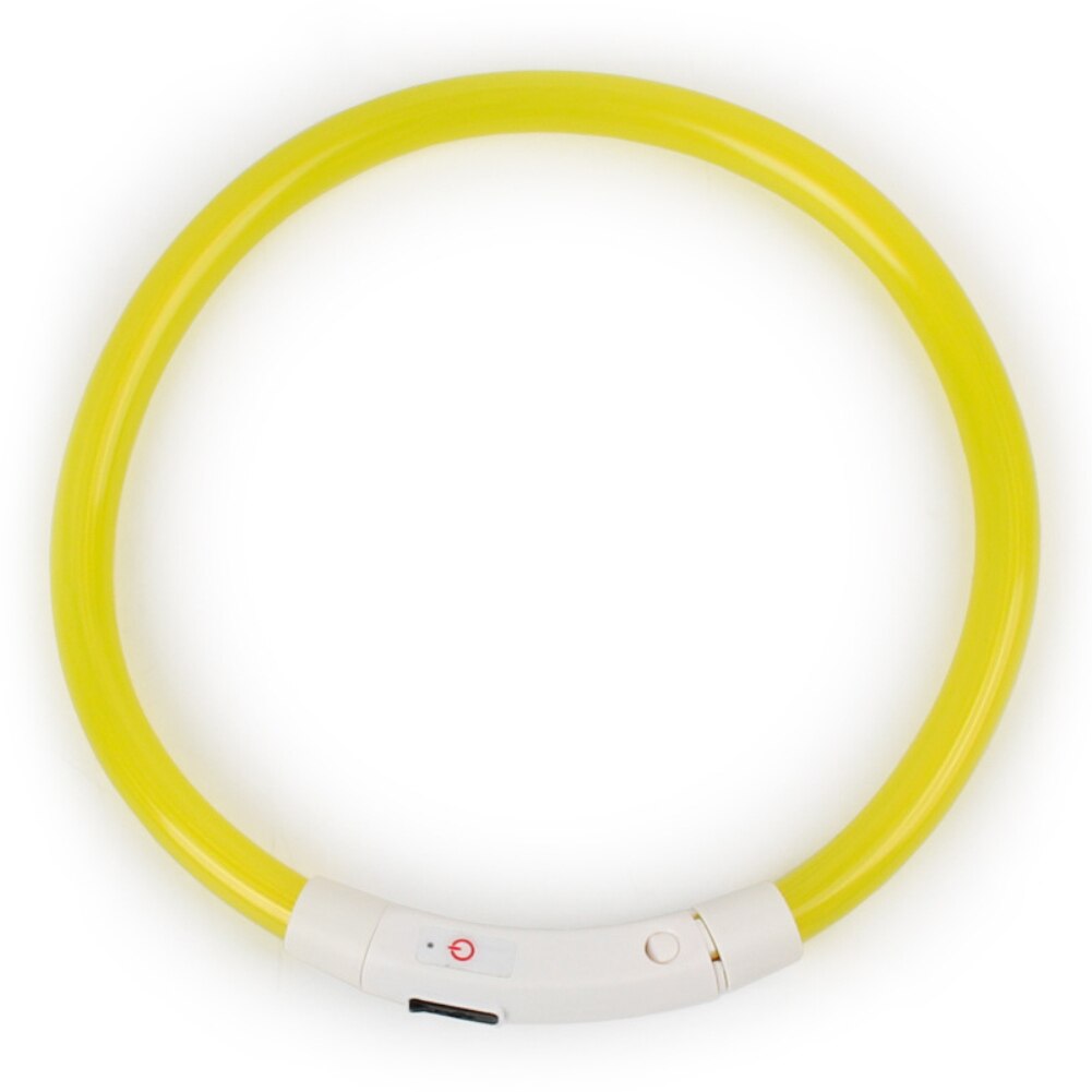 Oplaadbare LED Huisdier halsband Nacht Veiligheid Flashing Glow In The Dark Hondenriem Honden Lichtgevende Fluorescerende Halsbanden Dierbenodigdheden: Geel / S