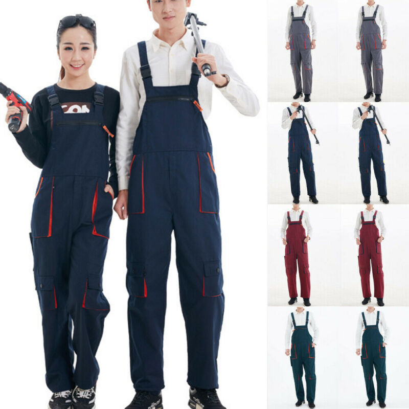 Men Women Bib Overalls Work Clothing Protective Coverall Repairman Strap Jumpsuits Work Uniforms Sleeveless Coveralls