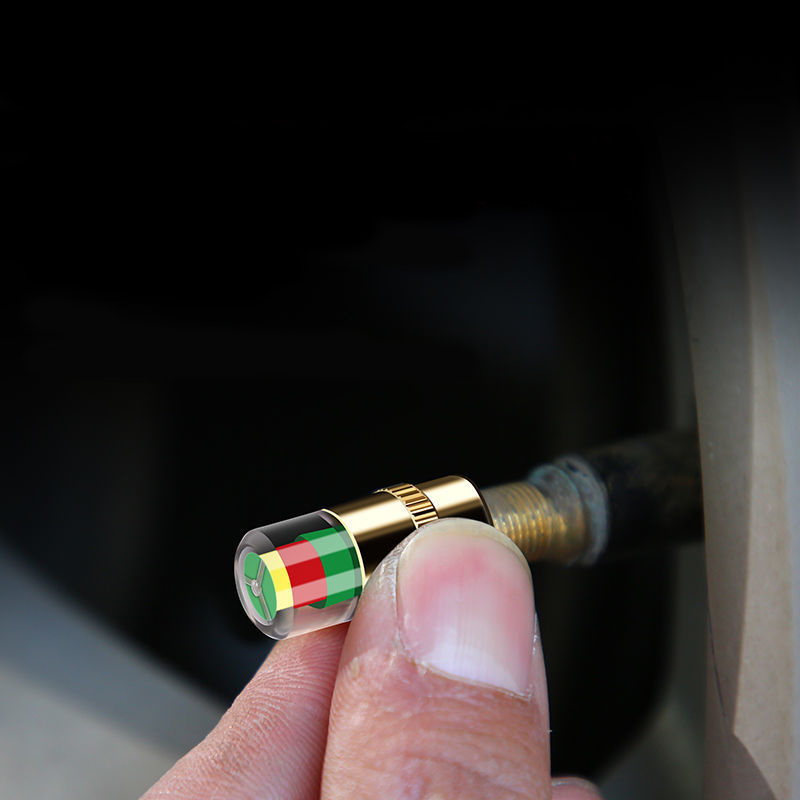 4 stuks autobandenspanningsindicator bandenspanningsmeter indicator alert monitoring ventieldop sensor externe klepdetectie
