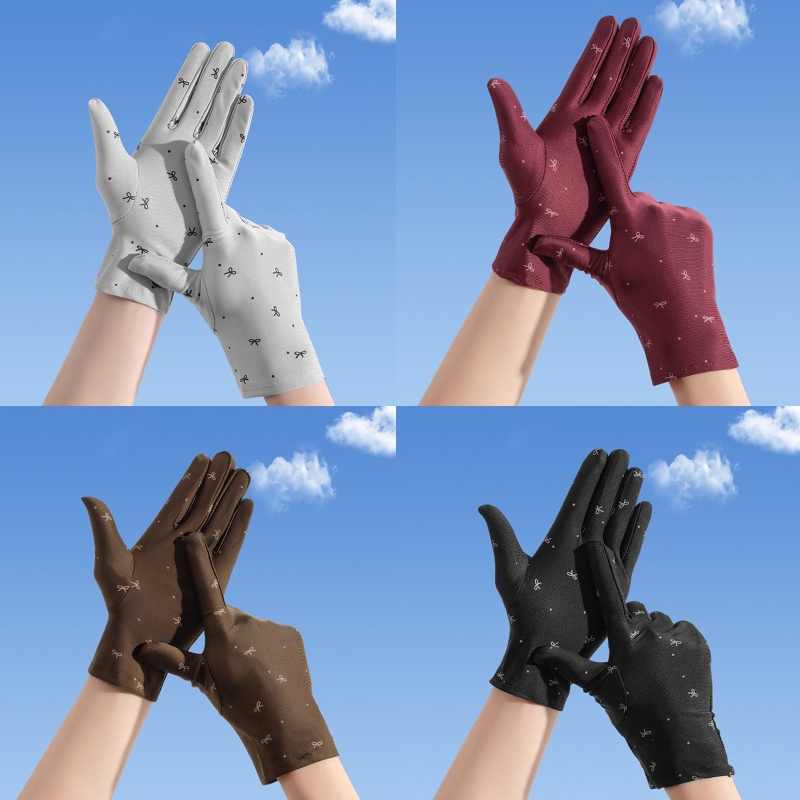 1 Pair Sunscreen Gloves Female Women's Short Spring Summer Cyclist Mittens Breathable Elastic Sun Protection Gloves