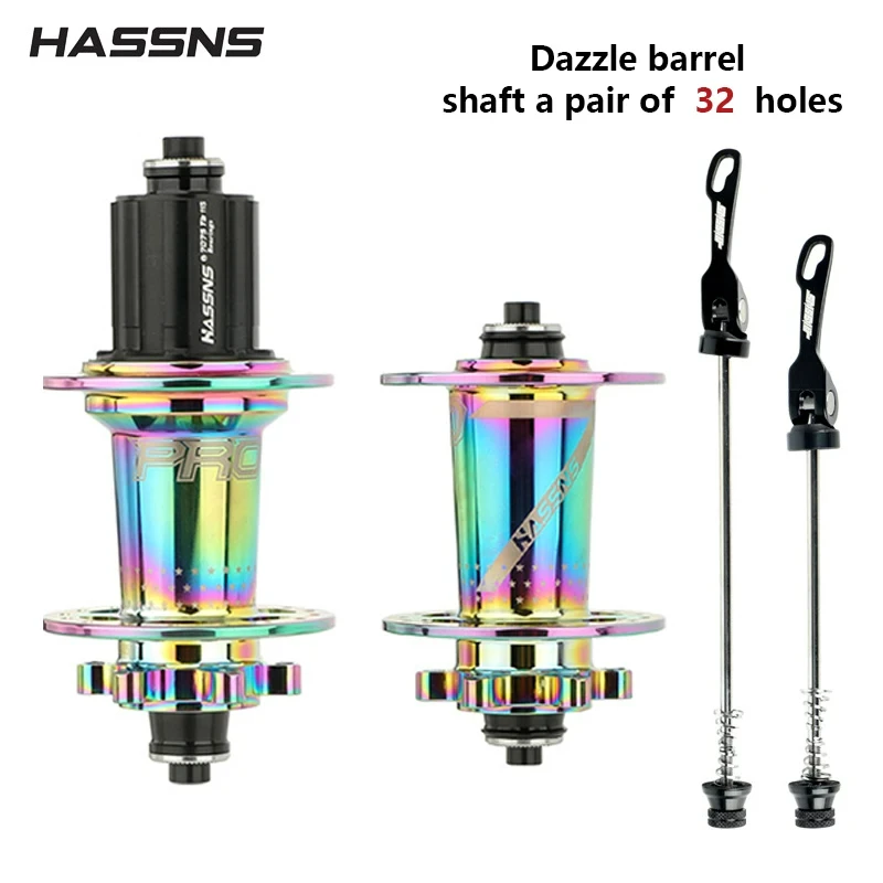 HASSNS PRO7 MTB Hub 32 36 Holes Bearing Bike Freehub Rear Hub Quick Release 32H 36H Four Palin 7 8 9 10 11 12 Speed 6 Pawl Hubs: Light Grey