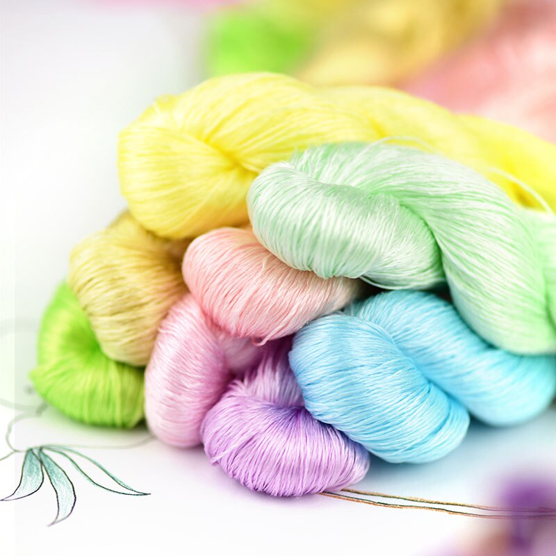 silk embroidery thread / 100% silk thread /hand embroidery embroider cross stitch/Makaron colors/8 pure colors