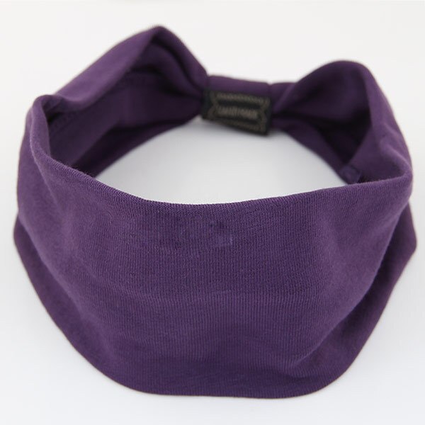 Women Solid Cotton Soft Hair Bands Casual Comfortable Headband Turban Bandanas Hair Holder Hair Accessories: purple