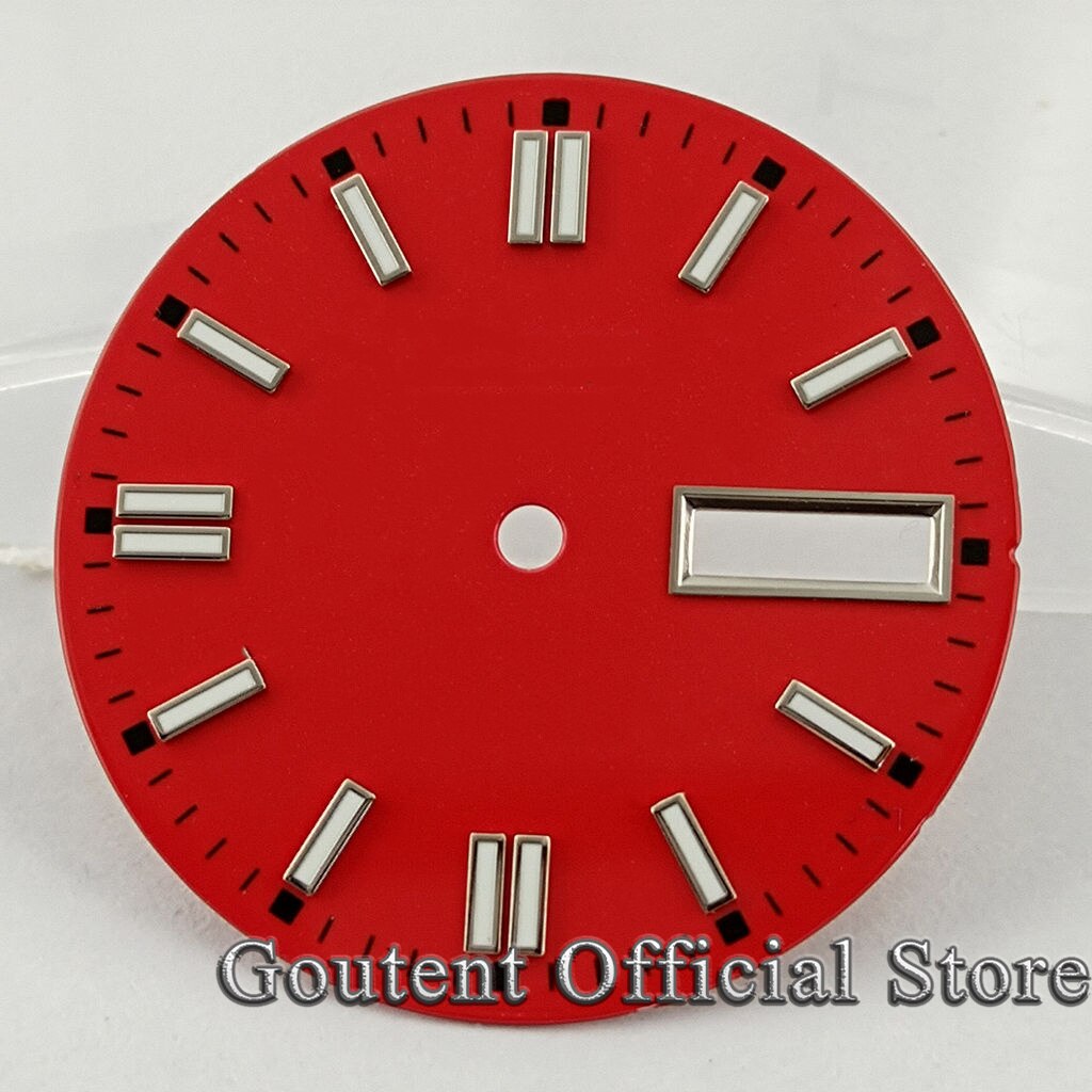 7 Soorten 29Mm Steriele Groen/Geel/Rood Horloge Wijzerplaat Voor Heren Horloge Groene Lichtgevende Fit Voor NH36 NH36A Beweging