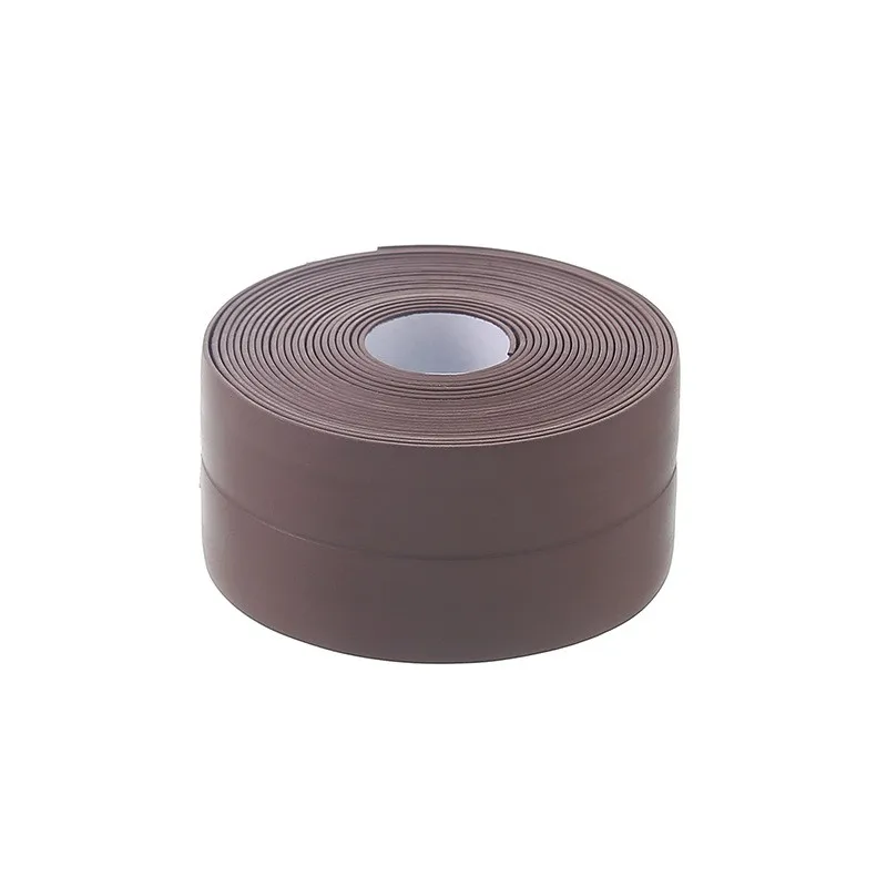 1 Roll of Waterproof and Mold Proof Toilet Sealing Strip, Kitchen Bathroom Self-adhesive Sealing Tape, Bathroom Waterproof Tape: Brown
