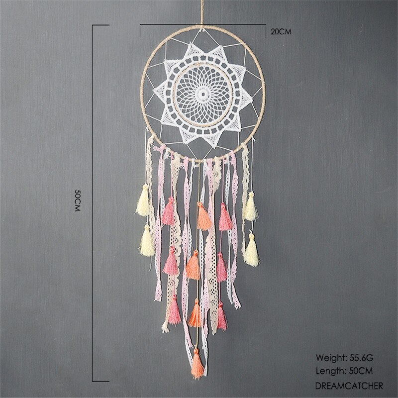 nordisch Quaste Traum Fänger Zimmer Dekoration Schlafzimmer Dekor Windspiele Bauernhaus Rosa Zauberstab Kunst Hängen: D7240