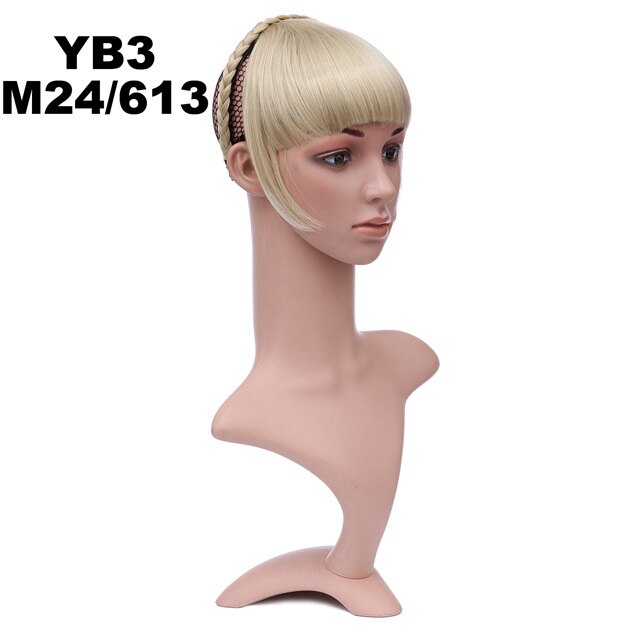 Girlshow 6 stk/parti foran syntetisk hår bang kort frynser med fletter pannebånd hår blunt bang  yb3 6 " , 16 farger tilgjengelig 50g: Yb3 farger  m24-613