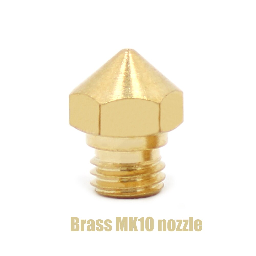 MK10 Nozzle 0.2/0.3/0.4/0.5/0.6/0.8/1.0mm e3d printer accessories extruder remote extrusion head brass nozzle stainless steel: 1.0mm / Brass