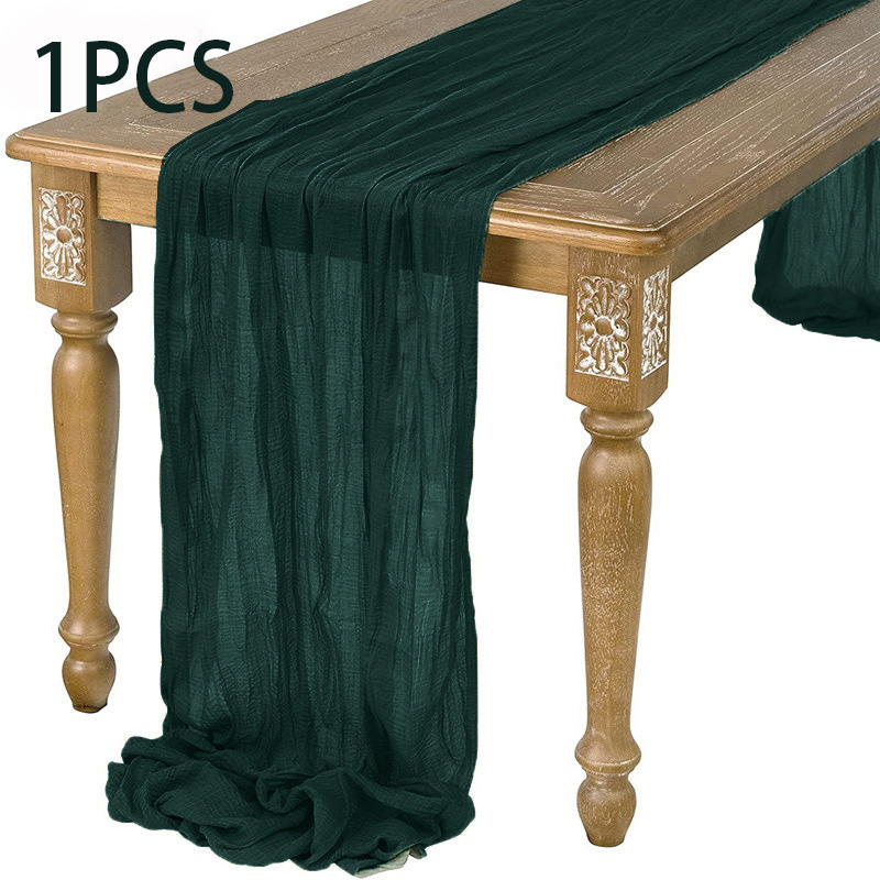 90 x 400cm halvtransparent gasbinda bordslöpare matsal vintage bröllop brud jul banketter fest valv tårtdekoration