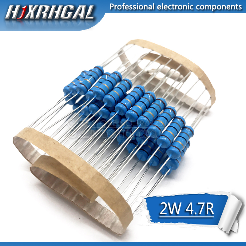 20pcs 4.7 ohm 2W 4.7R 4R7 Metal film resistor hjxrhgal