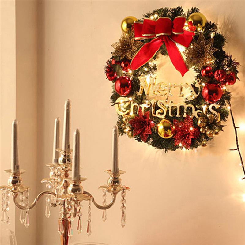 60cm kunstige kranse julefest hængende dekorativ hjem butik hotel restaurant væg dekoration xmas fest dør indretning  a35