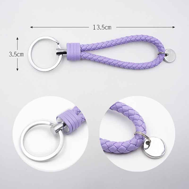 Fatti a mano Intrecciato PU Portachiavi In Pelle Catena Chiave Portachiavi In Metallo Portachiavi Auto Portachiavi Anello chiave Dell'automobile Chiave Pendente Del Sacchetto Accessori Anello