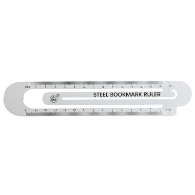 1pcs Stainless Steel Bookmarks Ruler 15cm And13cm 12 cm Colorful Metal Ruler School Supplies Drawing Supplies: white 15cm