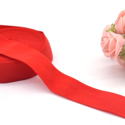 3/4 ''(20mm) matt kleur binding tape elastische lint singels trim kant effen hoofddeksels handgemaakte DIY decoratie ambachten: red 401