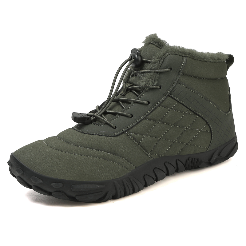 Herre- og dame vinterstøvler med barfodet greb, slip-on varme zero-snestøvler, brede ankelstøvler med tå, minimalistiske vandtætte: Blå / 48