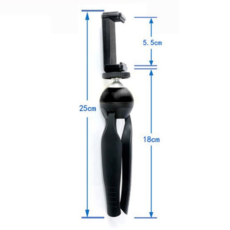 Accessoires de caméra Portable caméra de poche Mini trépied de table avec support de téléphone pour Sony Samsung téléphone Portable téléphone intelligent (Bla