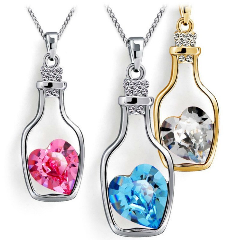 Perzik Drift Fles Power Kettingen Crystal Ketting Vrouwen Strand Statement Sieraden