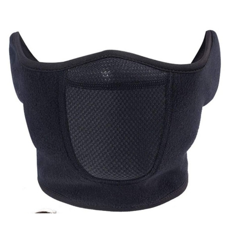 Kallt väder halsvärmare öronskydd fleece termisk halsduk mask ansiktsbandana skidåkning cykling sport snowboard vandring män kvinnor vinter: Vit